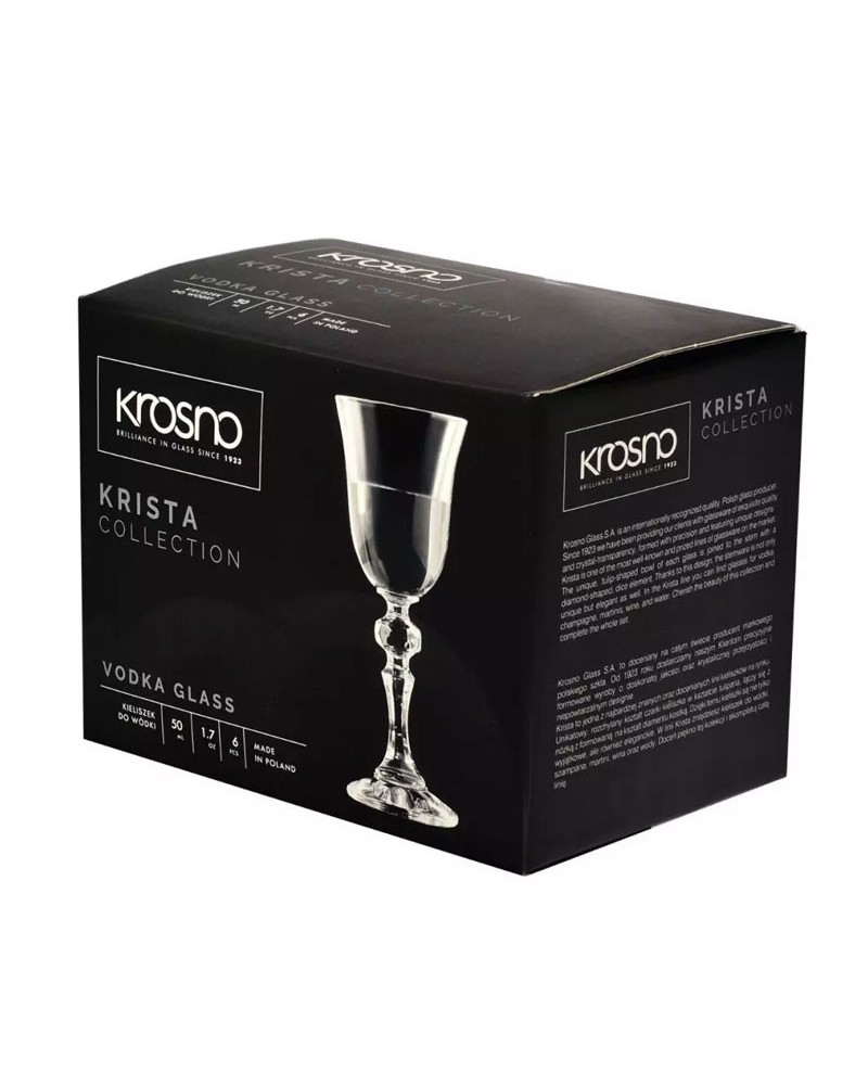 6x) Verres à Vodka 50ml en Cristallin - KRISTA - KROSNO