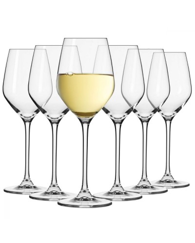Verres à vin blanc de 200 ml en verre non trempé cristalline d'un éclat exceptionnel et d'une hauteur de 22,7cm