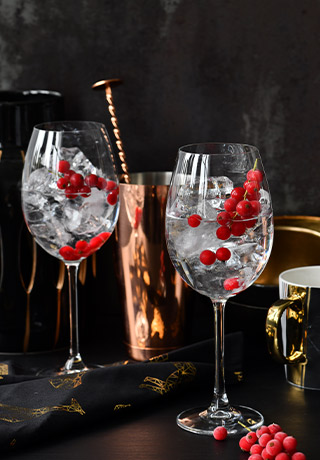Verres à gin en verre strié America's Cocktail, 4 pièces